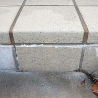 玄関タイル目地の白いエフロ汚れの除去方法
