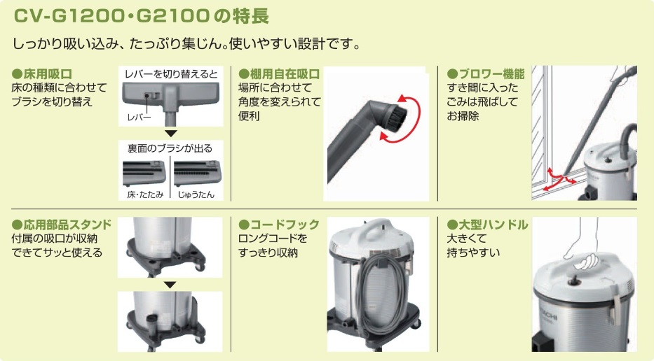 日立業務用掃除機　CV-G2100