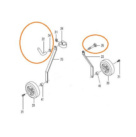 ペンギンワックス イノベーター15D/17D用ロックレバー、クランプスクリュー、フラットワッシャー22番、25番、34番(6000222)(6003939)(6000742)